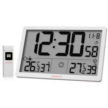 KIENZLE Jumbo NEO LCD väder väggklocka vit