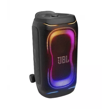JBL PartyBox 330 bärbar partihögtalare med 240W RMS, 18h batteri, IPX4 stänksäker, Bluetooth 5.1, dynamisk ljusshow, hjul & teleskophandtag, svart