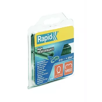 RAPID TOOLS VR22 staketringsklämmor, galvaniserat stål med grön plastbeläggning, 13 Gauge, 12 mm benlängd, 1000 styck 40108802
