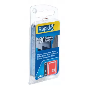RAPID TOOLS finrådsklammer typ 53, 6 mm, rostfritt stål, liten förpackning, på kort med eurohål, 1 st (40109509)