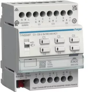 HAGER TYMS646T värmeaktor 6-kanal KNX Secure