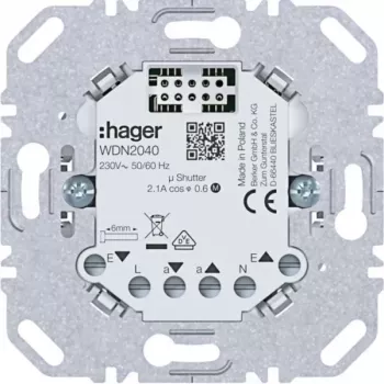 HAGER WDN2040 universell tryckknapps-dimmerinsats, infälld, 1-fack, 230V, 20-400W