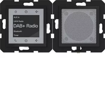 HAGER WAN6110BG Radio Touch infälld DAB+ Bluetooth-högtalare glansig svart