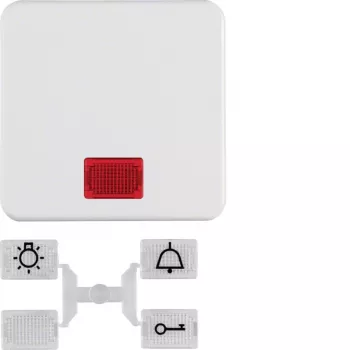 Hager WWW1336PW vippa med 5 linser för infälld strömbrytare, IP44, polarvit glansig