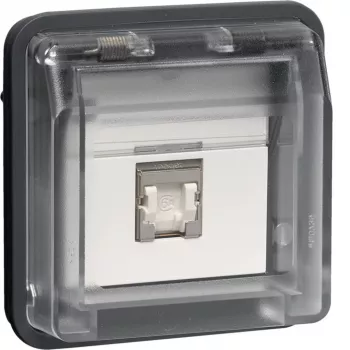 HAGER WNA226 datauttag 8-poligt skärmat Cat.6 RJ45 vit