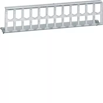 HAGER UM00K4 24-portars tomt patchpanel för UM-seriens moduler, 19 inch 1U, ljusgrå