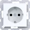 HAGER WAS1400WG Schuko Socket Outlet, Flush-Mounted, Screw Lift Terminals, 16 A, 250 V, Pure White