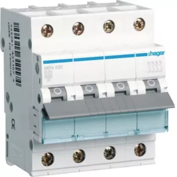 Hager MBN620 3P+N B-20A 6kA dvärgbrytare