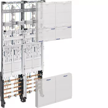 HAGER ZK3EN24 universell Z-koppling komplett mätarfält, 4 mätarplatser, BKE-I, 2 fältbredder, 1050 mm
