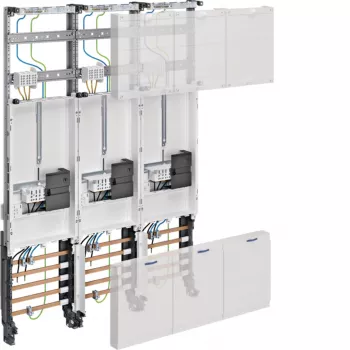 HAGER komplett mätarfält ZL33W4N, 3-fas, 3-punkt, 1050 mm, 3 fält