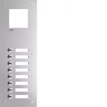 Hager RTQ108X porttelefonfrontplatta, mono-ljud, 8 anropsknappar, vit