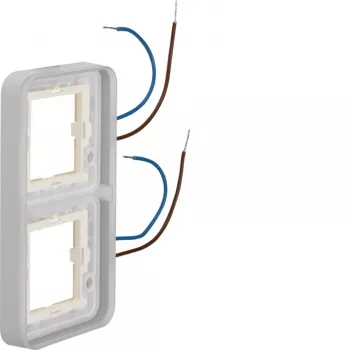 Hager WNA712 W.1 1-fack täckram med blå LED-belysning, 230V, polarvit