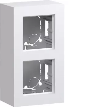 Hager WAD8210WM utanpåliggande kapsling, 2-fack, hög modell, polarvit