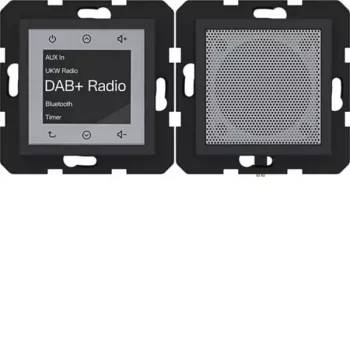 HAGER WAN6110BM Radio Touch UP DAB+ Bluetooth Loudspeaker, Flush-Mounted, Black