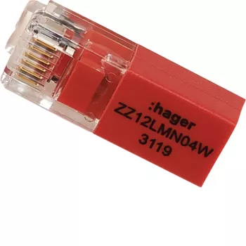 Hager avslutningsmotstånd ZZ12LMN04W RJ12 för LMN-modul 120 ohm