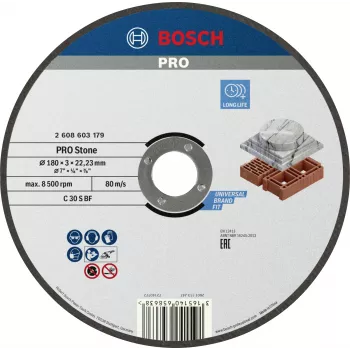 Bosch kapskiva 180 mm rak typ 41 för metall, 1 st 2608603179