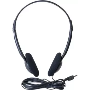 Exertis Connect on-ear kabelbundet headset med bygelmikrofon, 3,5 mm tele, svart (059201)