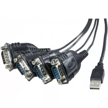 Exertis Connect USB-till-seriell-adapterkabel, USB-A-kontakt till DB-9-kontakt, 1,3 m, krysskruvar, svart 040344