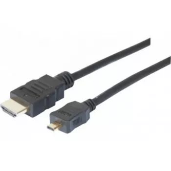 EXERTIS CONNECT Micro HDMI-kabel High Speed med Ethernet, förgylld, HDMI typ A till Micro HDMI typ D, 1,0 m 128490