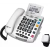 Geemarc pack SERENTIES sladdbunden seniortelefon med fallregistreringspendant, bakgrundsbelyst display, vit
