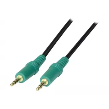 TECLINE ljudkabel, 3,5 mm stereoplugg hane till hane, 5,0 m, svart 108897