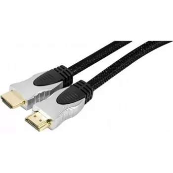 EXERTIS CONNECT high-speed-HDMI-kabel med Ethernet, förgylld, flätad, 1,5 m, svart 127899