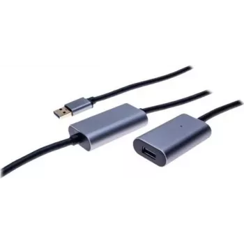 EXERTIS CONNECT aktiv USB 3.0 förlängningskabel 10 m, USB-A hane till USB-A hona, 5 Gbit/s, svart 149264