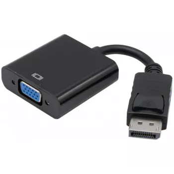 Exertis Connect DisplayPort 1.2 till VGA-adapter med stereo-ljud, aktiv, DisplayPort-hane till VGA-hona, svart (127370)
