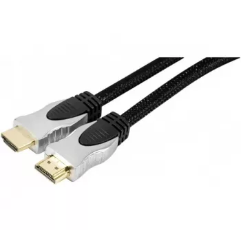 EXERTIS CONNECT high-speed HDMI-kabel med Ethernet, förgylld, flätad kabelmantel, 3,0 m, svart 127911