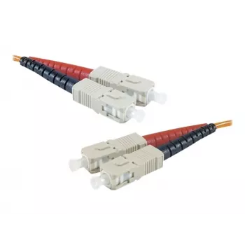 Exertis Connect SC/UPC till SC/UPC multimode duplex fiberoptisk patchkabel, OM2 50/125µm, LSZH, 1 m, orange 392691