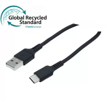 Exertis Connect USB 2.0-kabel, 60W, USB-A till USB-C, svart, 1,0 m (532555)