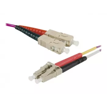 EXERTIS CONNECT 0,5 m OM1 multimode fiberoptisk patchkabel, SC duplex till LC duplex, orange 86600