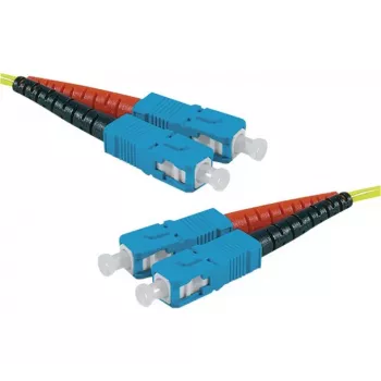 Exertis Connect HD fiberoptisk patchkabel, OS2 singlemode, SC duplex till SC duplex, UPC, gul, 15 m 392877