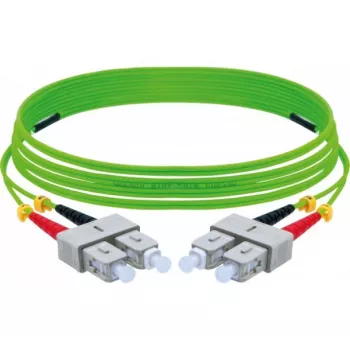 EXERTIS CONNECT OM5 SC duplex till SC duplex fiberoptisk patchkabel, 50/125 µm, UPC, limegrön, 1 m 392901