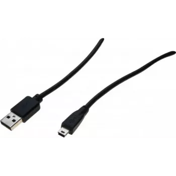 Exertis Connect USB 2.0-kabel, USB-A kontakt till Mini-USB Type B kontakt, 5,0 m, svart 532418