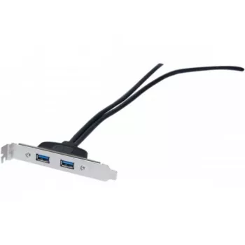 Exertis Connect USB 2.0 förlängningskabel, USB-A kontakt till USB-A uttag, 0,25 m, svart 146697