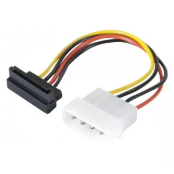 EXERTIS CONNECT SATA-strömadapterkabel, Molex till SATA 4-pin vinklad, Molex till SATA uttag vinklad, 15 cm 147553