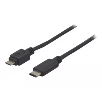EXERTIS CONNECT USB 2.0-kabel, USB Type-C till Micro-B, svart, 1,0 m 150301