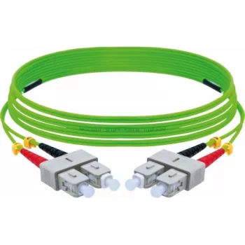 EXERTIS CONNECT OM5 SC duplex till SC duplex fiberoptisk patchkabel, 50/125 µm, LSZH, limegrön, 10 m 392906