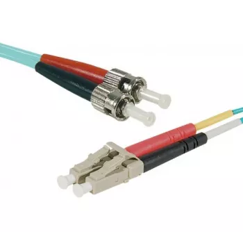 EXERTIS CONNECT fiberoptisk patchkabel Eco, 50/125 µm, OM3-fiber, LC duplex till ST duplex, aqua, 3,0 m, UPC-slipning 392733
