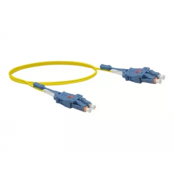 EXERTIS CONNECT LC/UPC till LC/UPC Uniboot duplex single-mode OS2 fiberoptisk patchkabel, 3 m, gul, halogenfri 392933