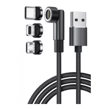 Exertis Connect USB 3-i-1-laddningskabel med USB-C, Micro-B, Lightning (640297)