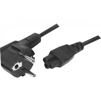 Exertis Connect vinklad Schuko-till-IEC-C5-strömkabel, svart, 1,0 m 808359