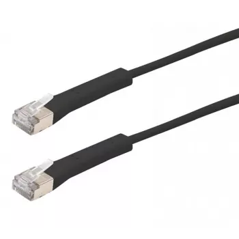 Exertis Connect Cat. 6A F/FTP vinklad patchkabel, halogenfri, svart, 0,3 m (854011)