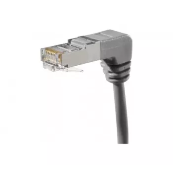 EXERTIS CONNECT Cat.6A S/FTP patchkabel, 1 m, grå, båda kontakterna nedåtvinklade 854288