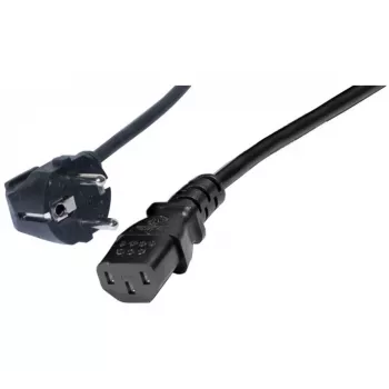 Exertis Connect vinklad Schuko-till-IEC-C13-strömkabel, 1 m, svart 808008