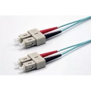 Ekivalan OM3 duplex fiberoptisk patchkabel SC/SC, 50/125 µm, aqua, 2,0 m COZOM3DCDC2SA0020A