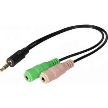 Exertis Connect CTIA headsetadapter – 3,5 mm TRRS till dubbla TRS (hörlurs-/mikrofonsplitter) 721135