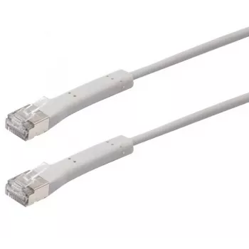Exertis Connect RJ45 patchkabel, Cat. 6A, F/FTP, vinklad, halogenfri, grå, 3,0 m (854310)