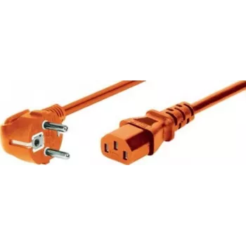 EXERTIS CONNECT nätkabel, vinklad Schuko-kontakt till IEC C13-uttag, orange, 0,6 m (808071)